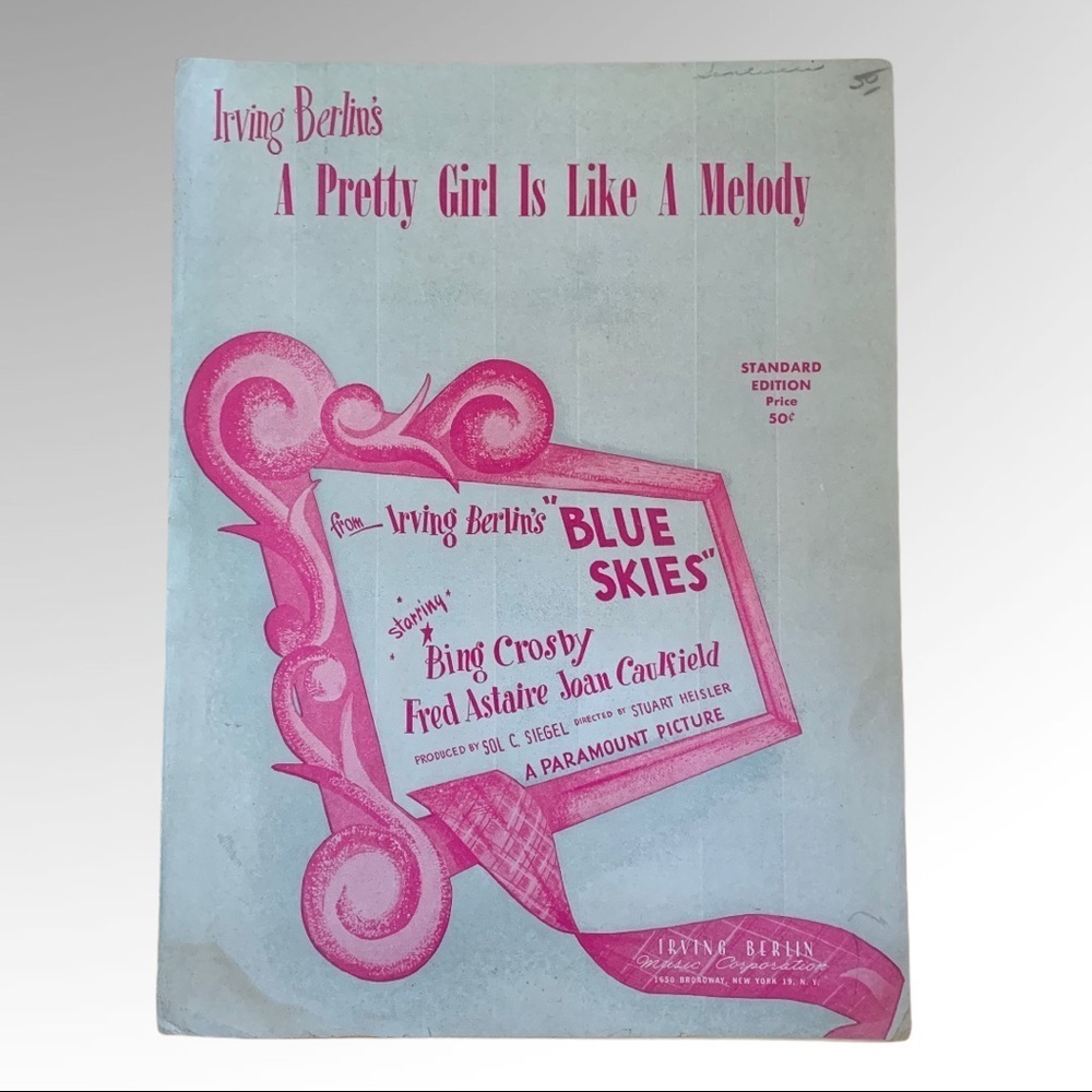 A Pretty Girl Is Like A Melody Vintage Sheet Music